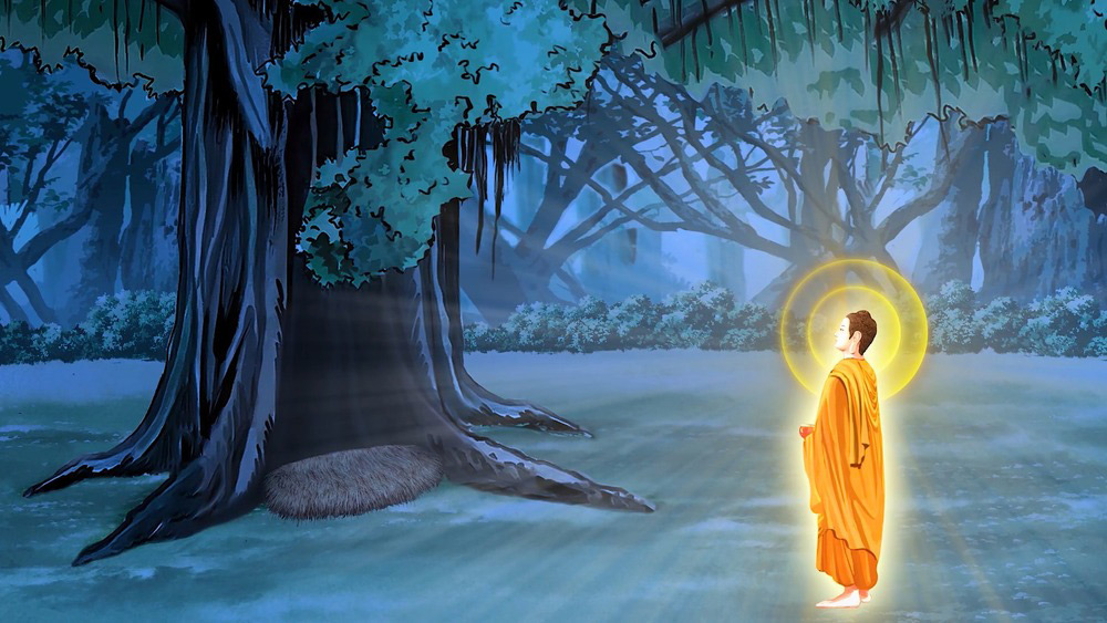 After attaining supreme enlightenment, the Buddha used his holy sight to search throughout all realms for any nobler one to pay homage to (source: Internet)