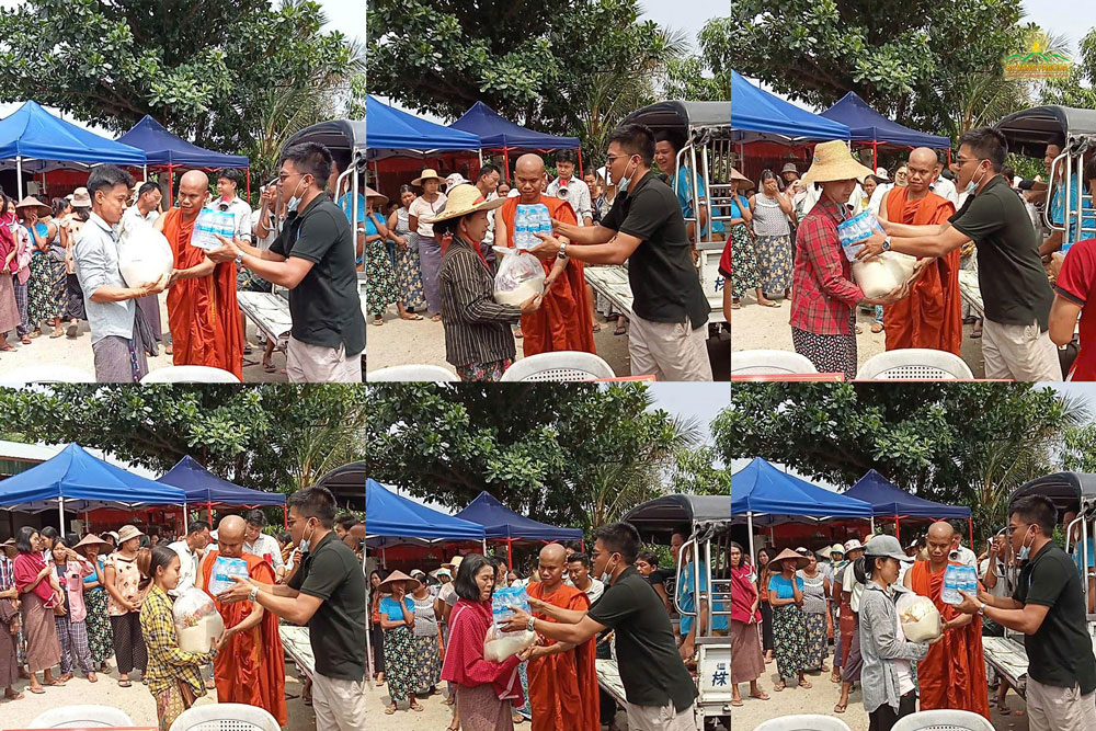The venerable monks of Parami Monastery presented rice, noodles, and clean water to the residents of Wachat Village. May the people here soon overcome their difficulties, restore their lives, and live in peace and well-being