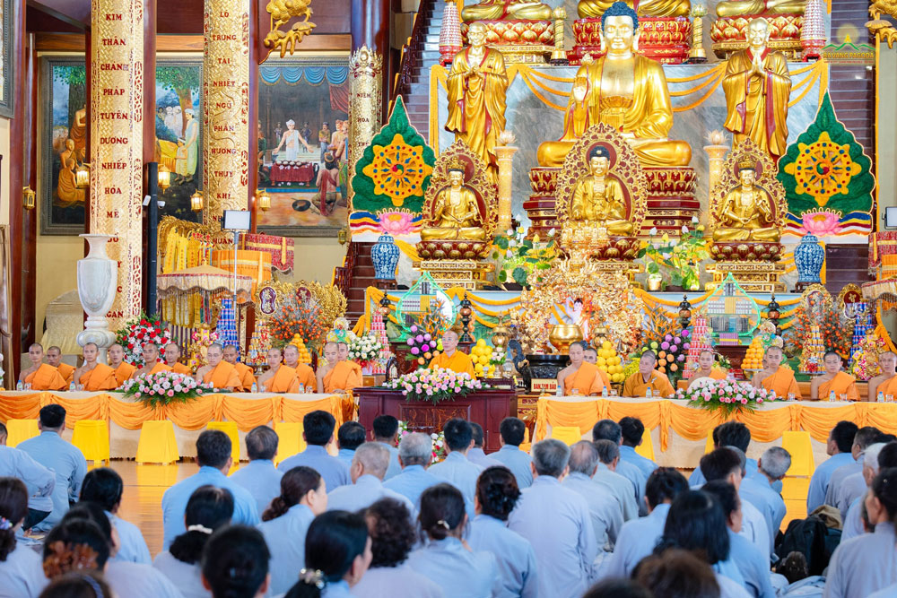 Thay Thich Truc Thai Minh referenced the Buddha's teachings on how to repay the kindness of one's parents: “… If, when ones parents lack faith, one encourages, settles, and establishes them in faith; if, when ones parents are immoral, one encourages, settles, and establishes them in virtuous behavior; if, when ones parents are miserly, one encourages, settles, and establishes them in generosity; if, when ones parents are unwise, one encourages, settles, and establishes them in wisdom: in such a way, one has done enough for ones parents, repaid them, and done more than enough for them.” (Sutra on Filial piety – repaying gratitude to parents)