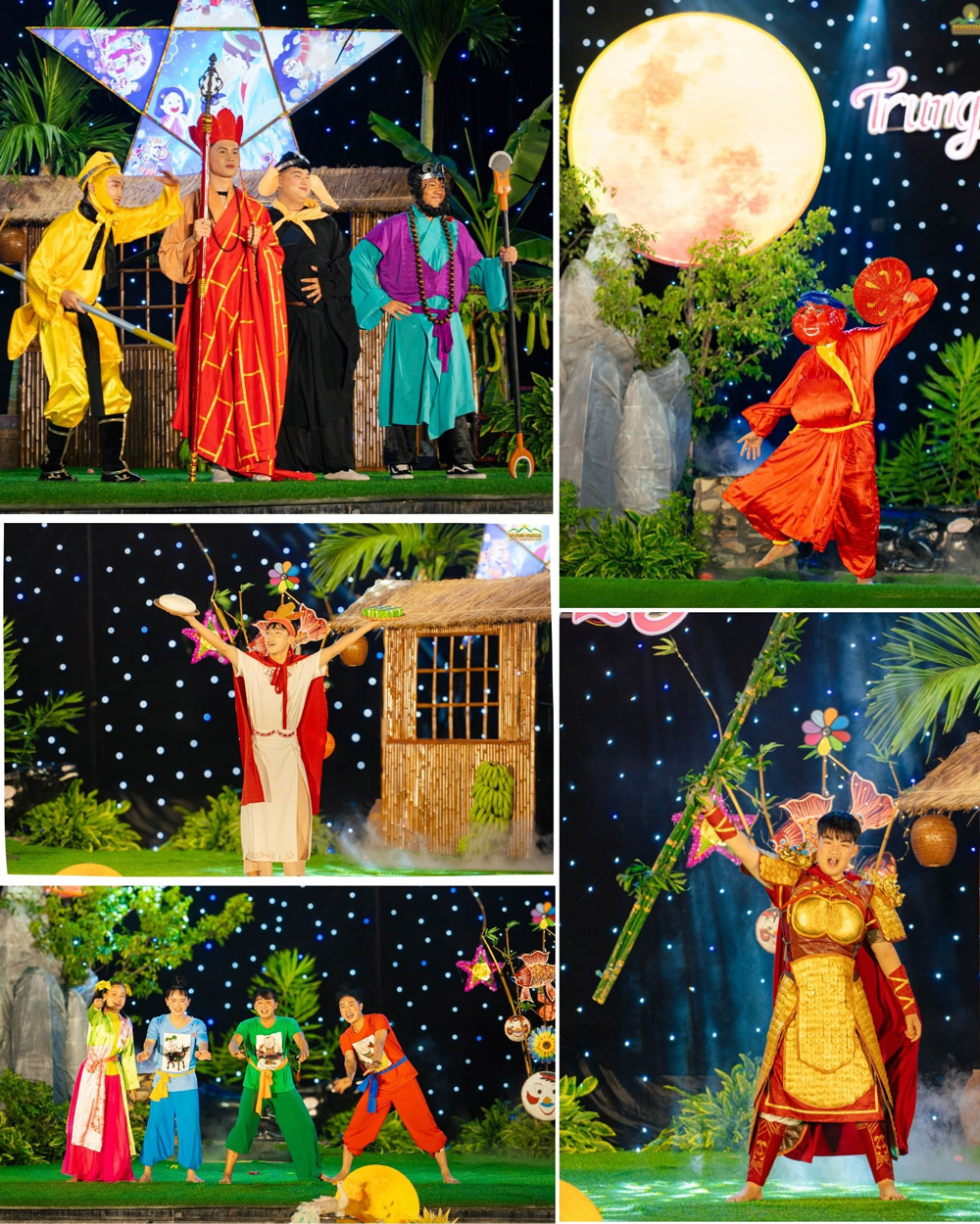 Let us relive childhood memories together with performances featuring fairy tale characters such as Tang Sanzang and his disciples (from the famous film “Journey to the West”), the God of the Earth, and King Lang Lieu—a Vietnamese historical figure closely associated with the traditional bánh chung (square sticky rice cake) and banh day (round sticky rice cake)
