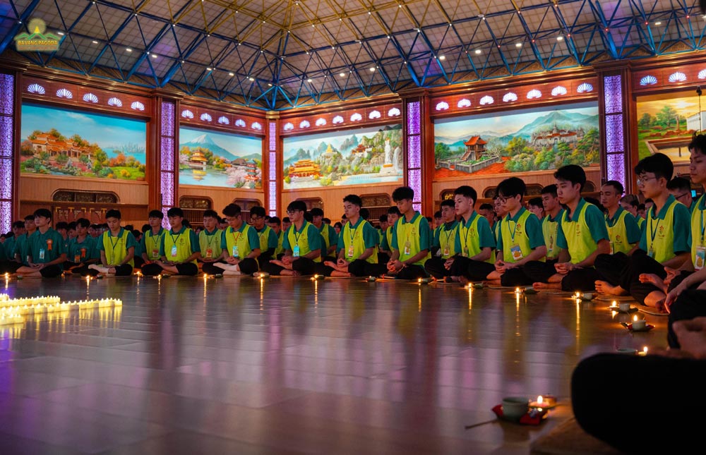 Young retreatants meditated, contemplating the grace and guidance of the teachers in their lives