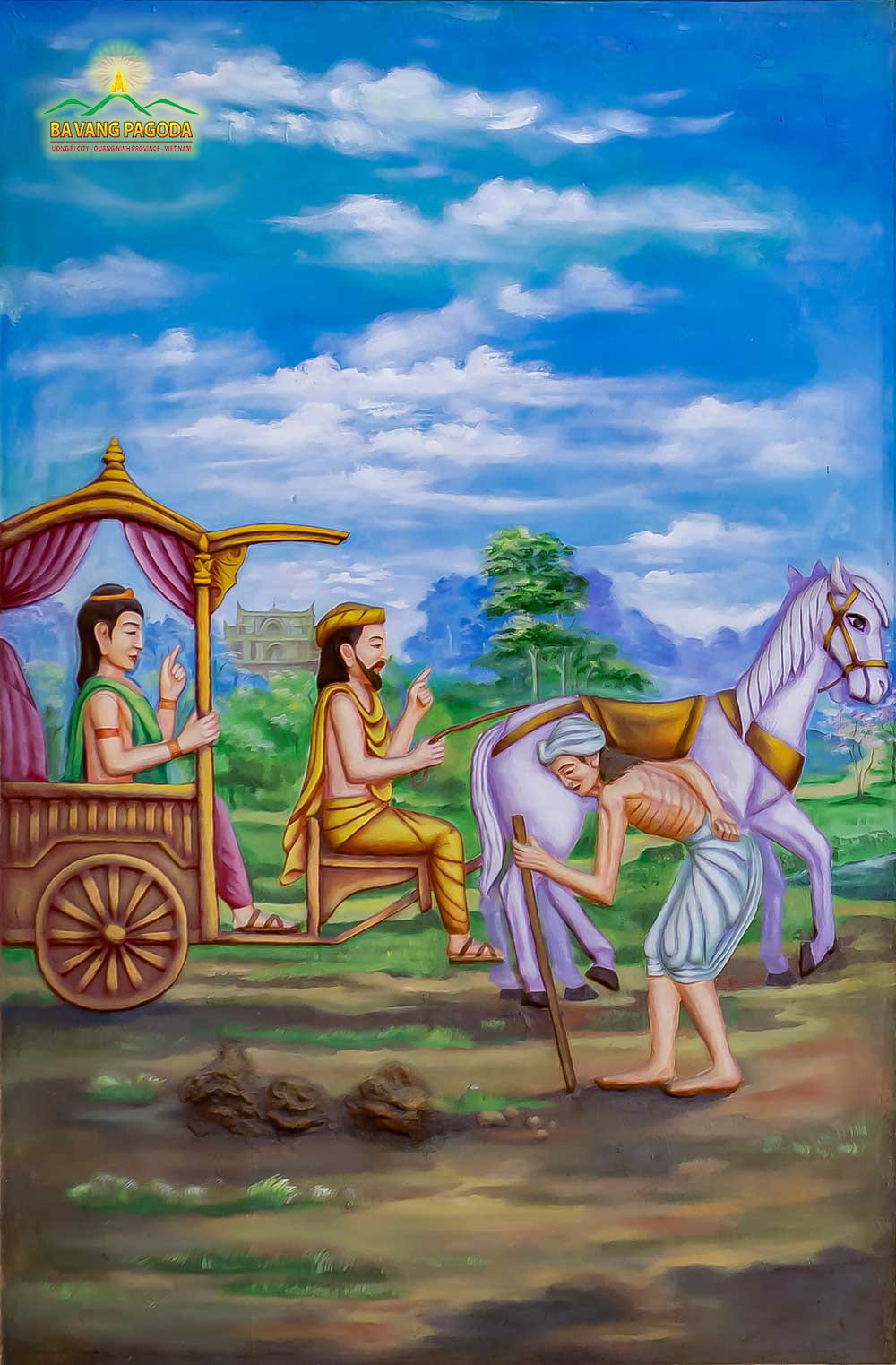 The first time Prince Siddhartha ventured out of the palace, he saw an old man.