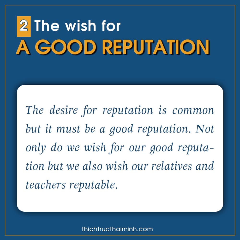 wish for a good reputation