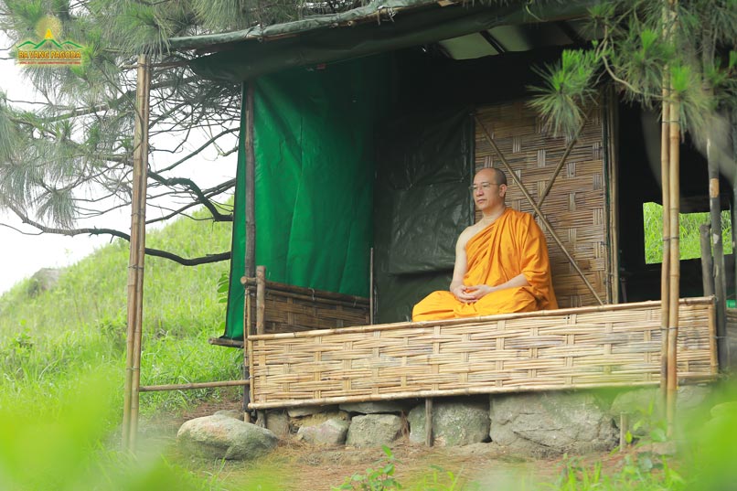 Happiness comes from within (Photo: Thay Thich Truc Thai Minh sitting meditation in the forest where He and His Sangha dwell and practise the Dharma)