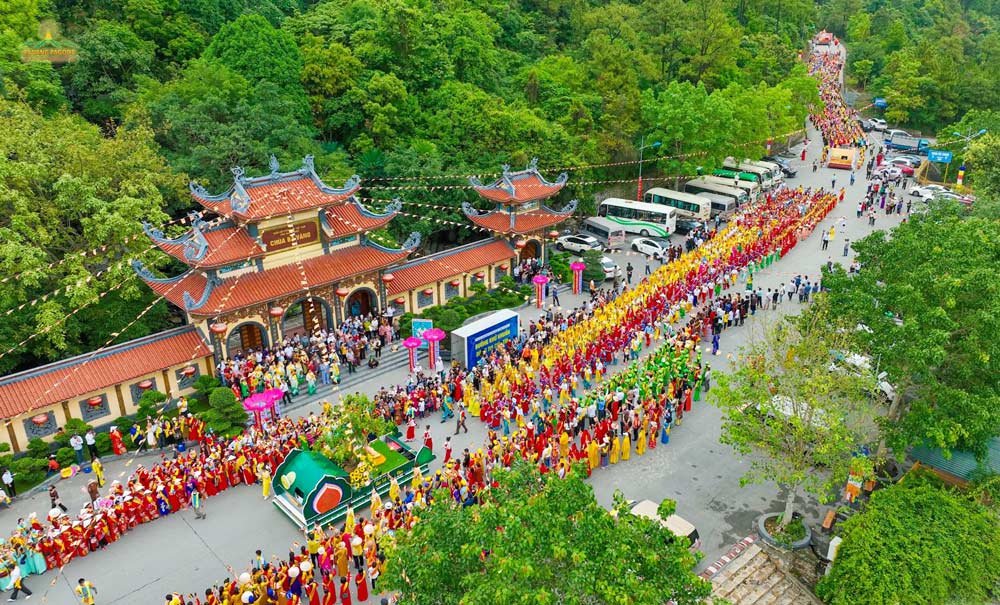 A float parade at Ba Vang Pagoda, Vietnam - a spectacular sight to behold on Vesak Day