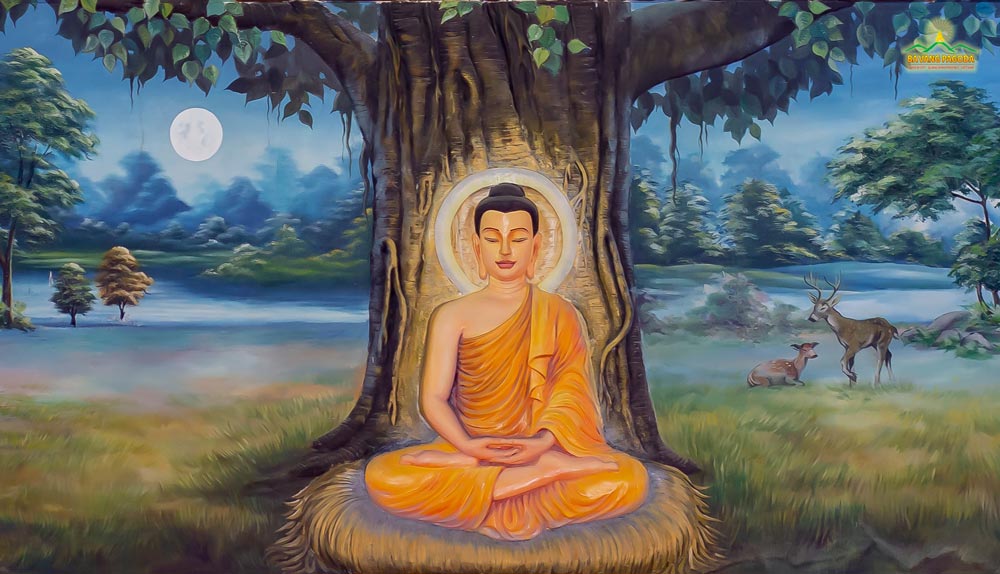 After 49 days and nights meditating under the Bodhi tree without leaving, the Prince attained Buddhahood.