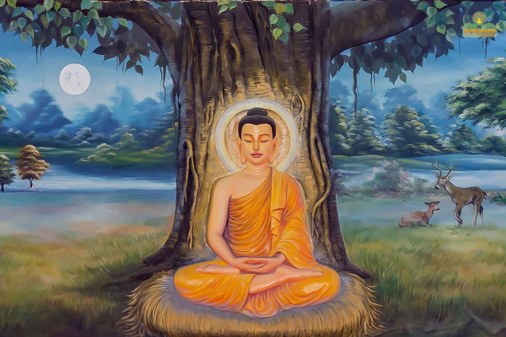 Shakyamuni Buddha attained supreme enlightenment after 49 days and nights of meditation.