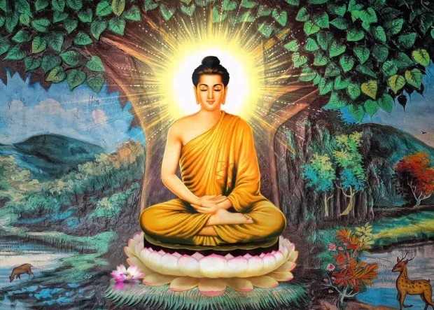 Shakyamuni Buddha attained enlightenment after 49 days of meditation under the Bodhi tree.