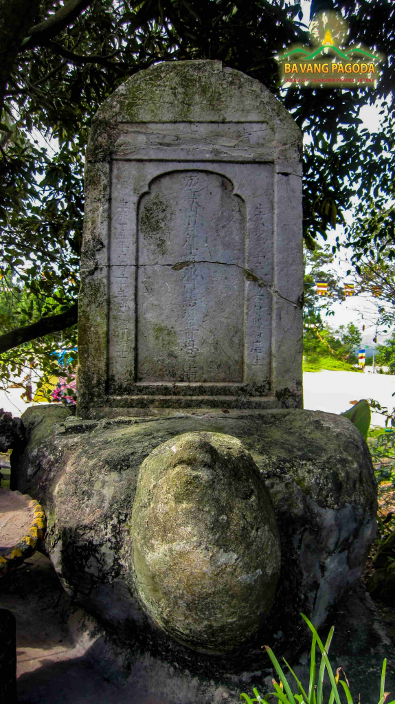 The Turtle Stone Stele carved with the Dharma name of the Patriarch—The Founder of Ba Vang Pagoda.