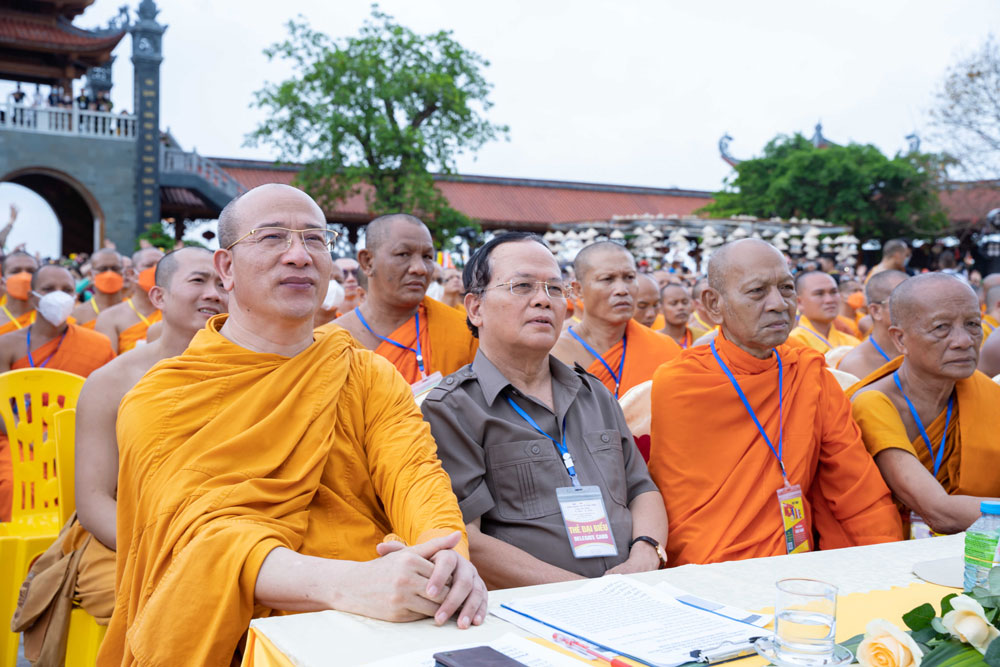 Thay Thich Truc Thai Minh, the abbot of Ba Vang Pagoda (Quang Ninh Province, Vietnam) delivered the Vesak Celebration Speech by the Chairman of the administration council, Vietnam Buddhist Sangha