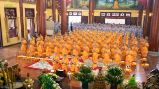 The concluding ritual of Emperor Liang's Repentance Dharma assembly at Ba Vang Pagoda