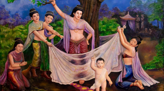 The meaning of Shakyamuni Buddha's seven lotus steps at his birth