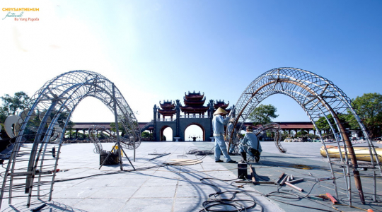 The preparation work for Ba Vang Pagoda’s Chrysanthemum Festival 2020 is nearly complete
