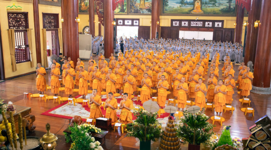 The concluding ritual of Emperor Liang's Repentance Dharma assembly at Ba Vang Pagoda