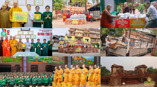 Turning hearts to Myanmar and Thailand: Monastic and lay community of Ba Vang Pagoda wholeheartedly support earthquake victims